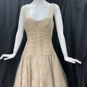 Kirstie Kelly Maidens Beige Lace Dress For Disneys Fairy Tale Weddings Size 12